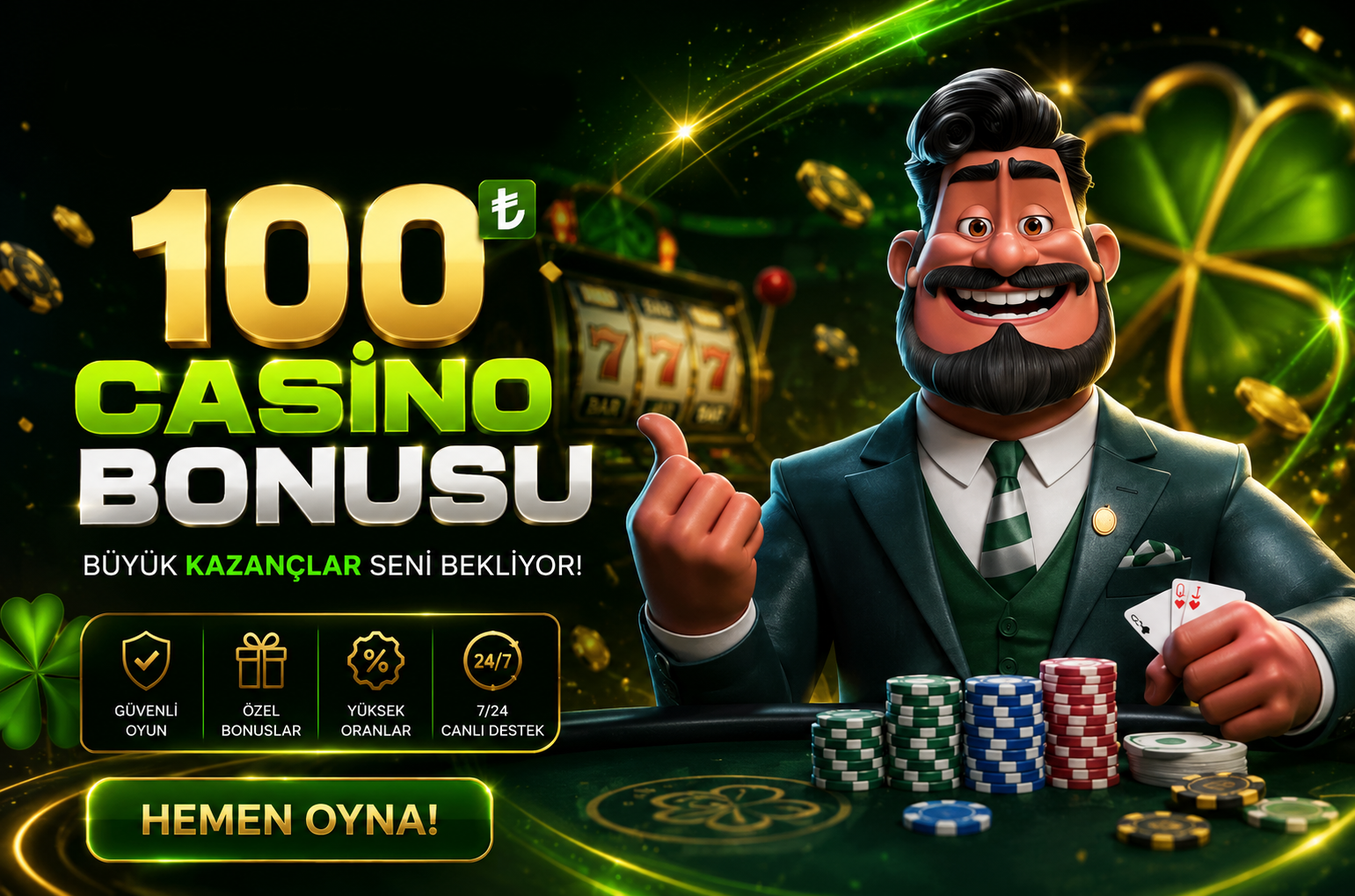 100 TL CASİNO BONUSU